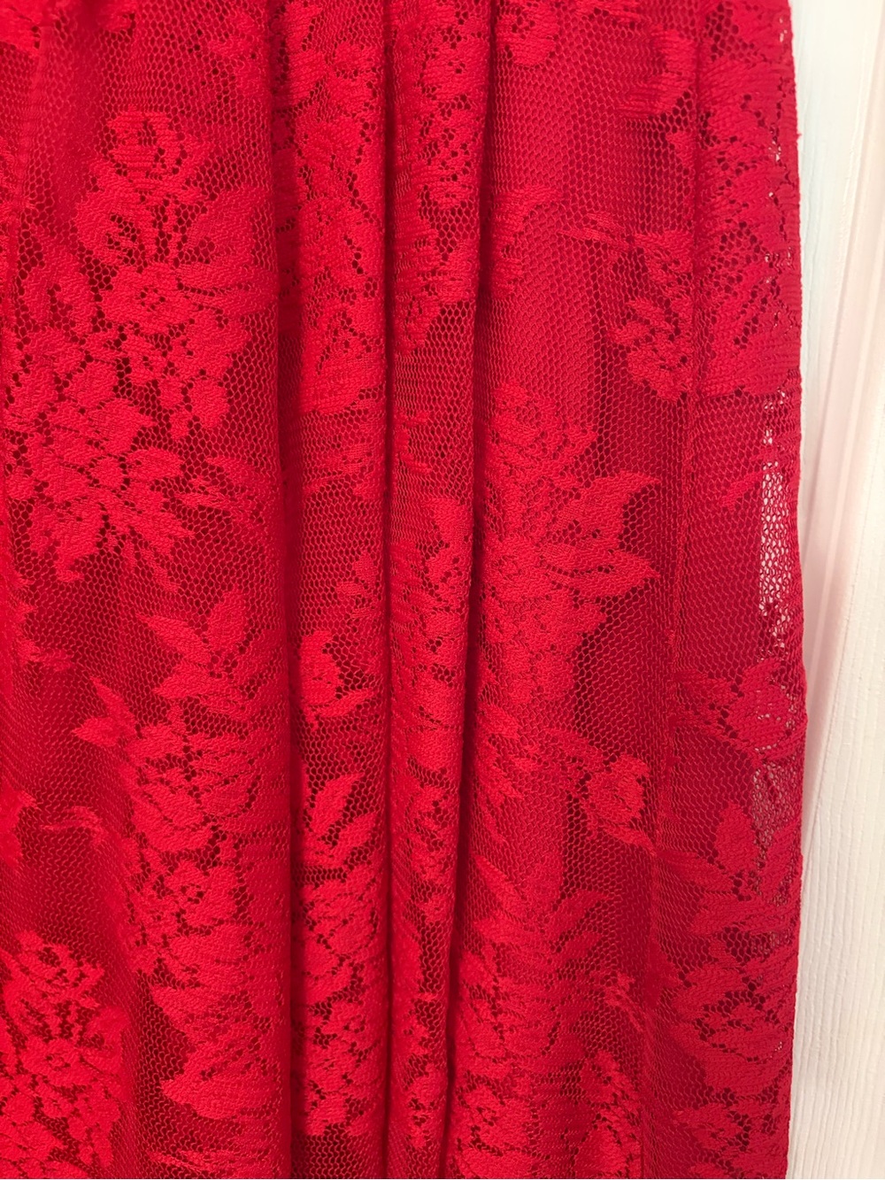 Danny & Nicole Red Lace Midi Dress